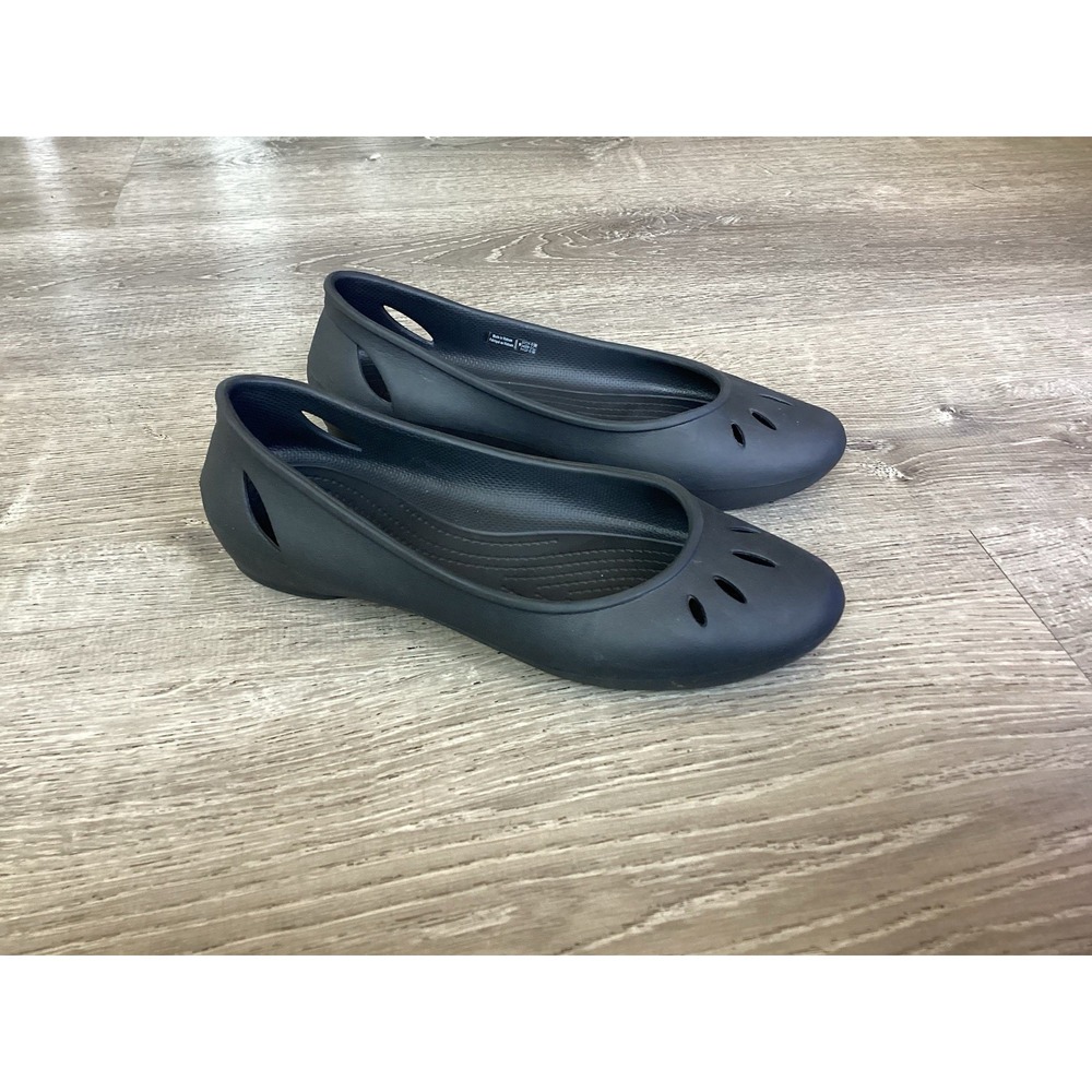 Crocs Kelli Ballet Flats Womens Size 9 Black Slip On Comfort Shoes #203954